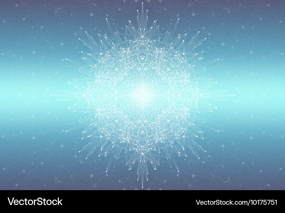 Geometric abstract connected line with dots big Vector Image
