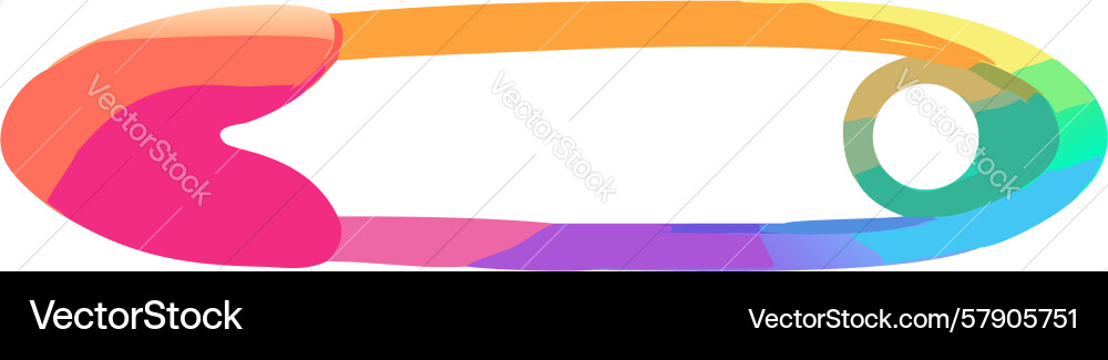 Gradient safety pin abstract design Vector Image