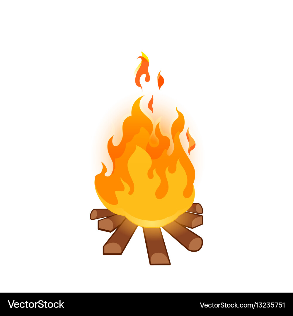 Luminous Bonfire Scene Vector Image