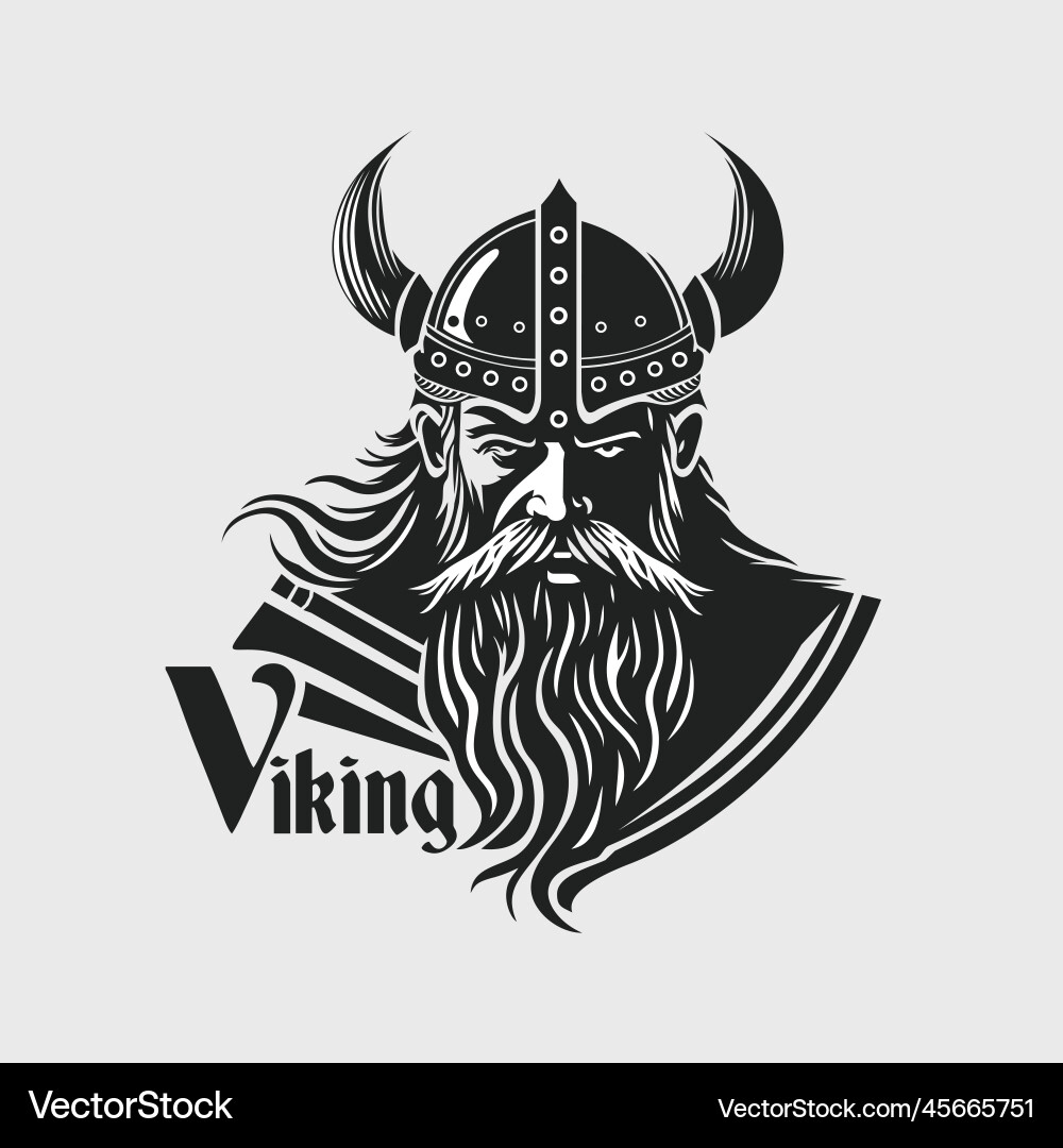 Norse Viking Warrior Helmet Vector Image