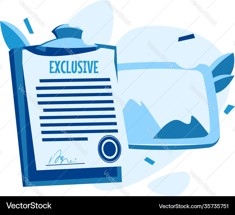 Paper document with signature and seal Paper document with signature and seal vector image