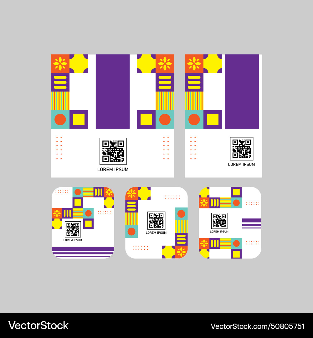 Set of different size qr code label vector image