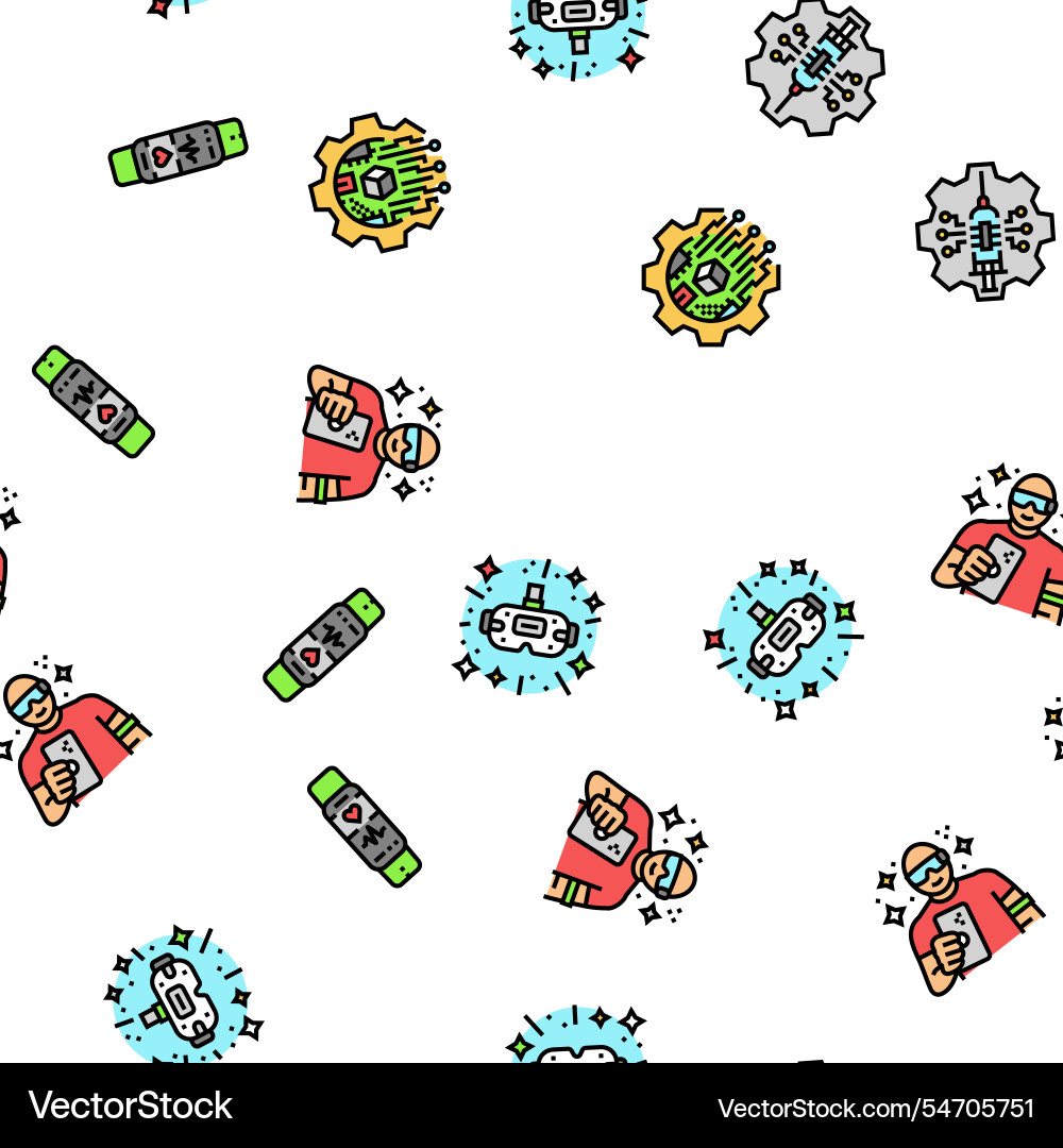 Tech enthusiast geek nerd man seamless pattern Tech enthusiast geek nerd man seamless pattern vector image