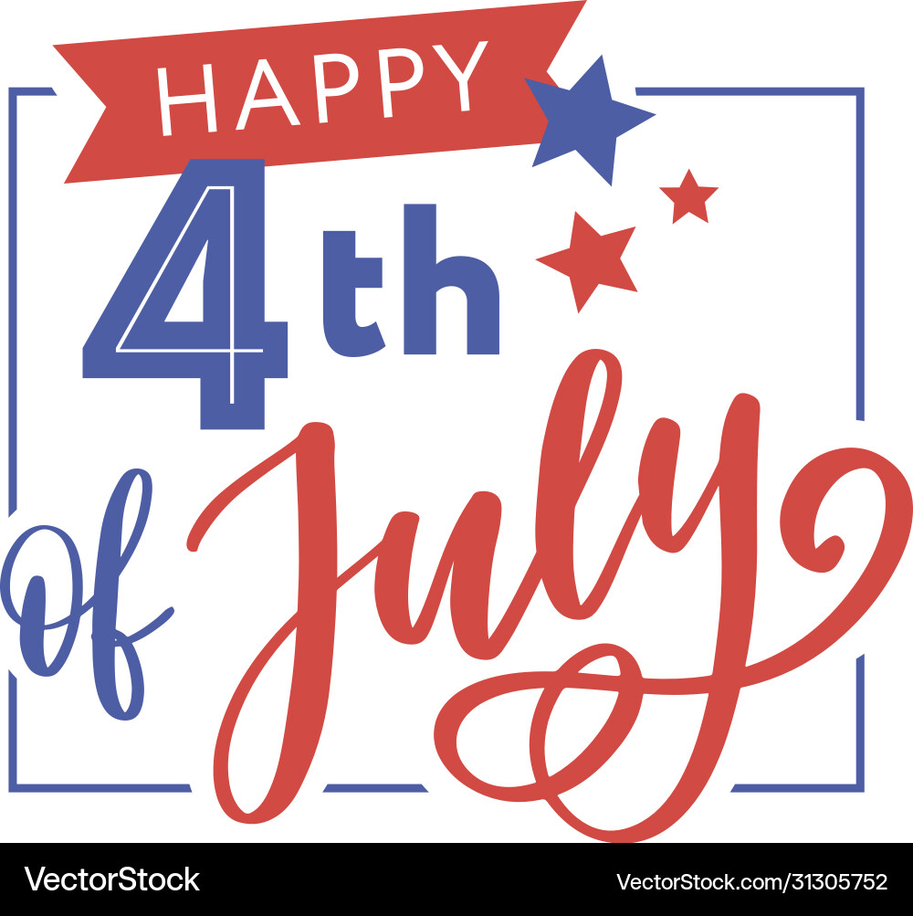 4th july background with american flag vector image