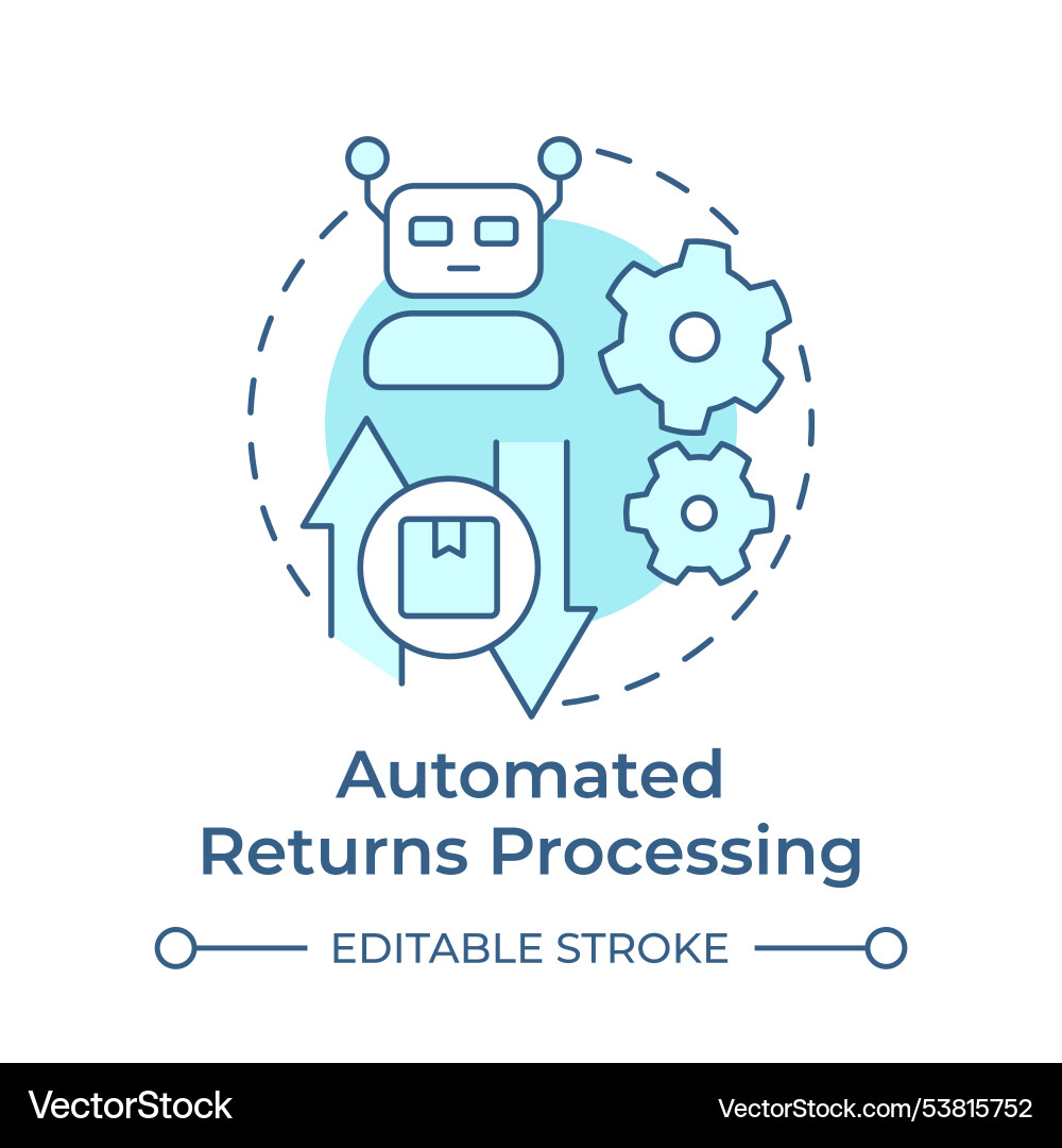 Automated returns processing soft blue concept Automated returns processing soft blue concept vector image