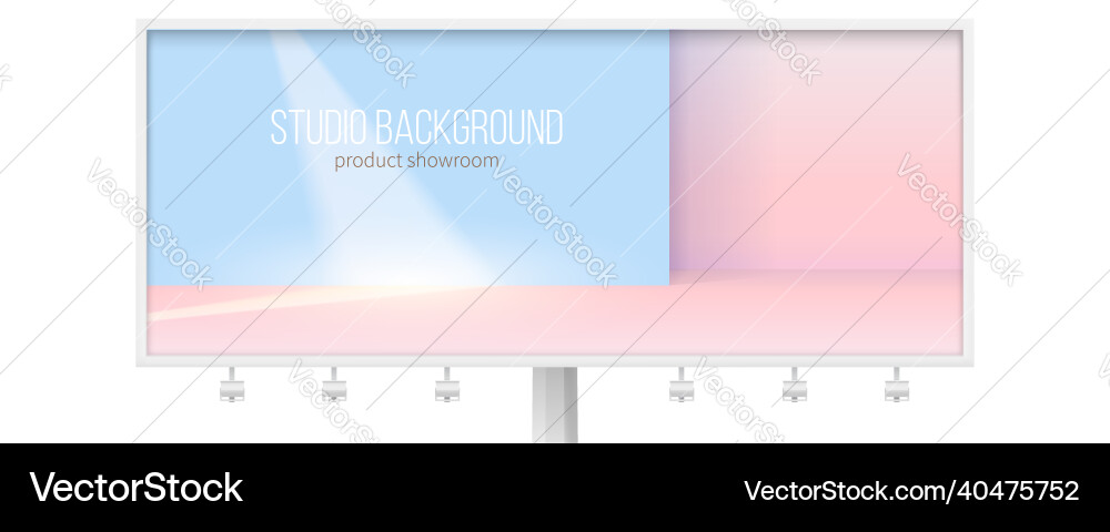 Billboard with studio for product display ray Billboard with studio for product display ray vector image