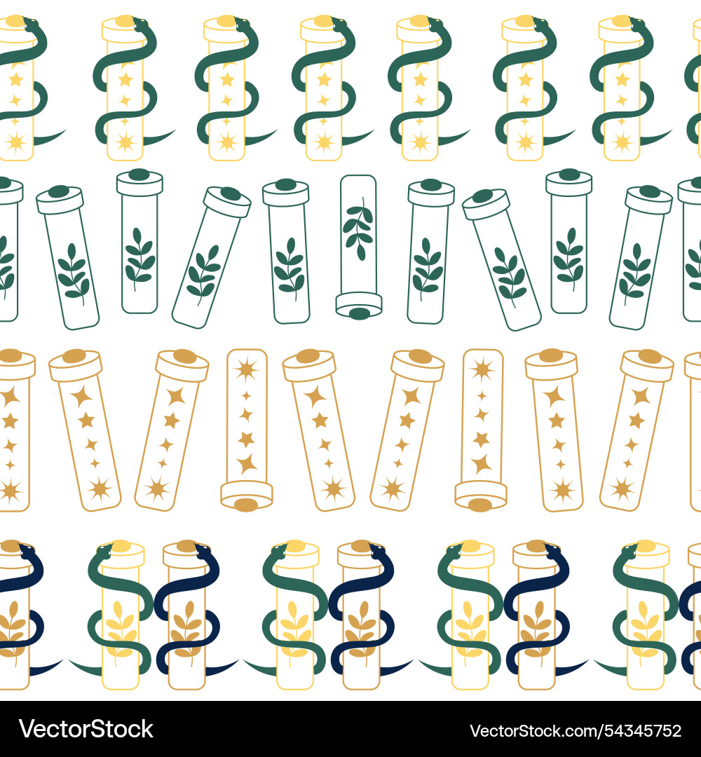 Horizontal border set magic and heavens seamless Vector Image