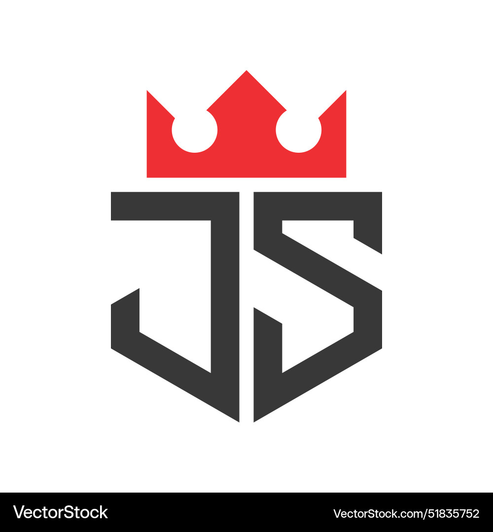 Letter js crown logo crown on letter js logo Vector Image