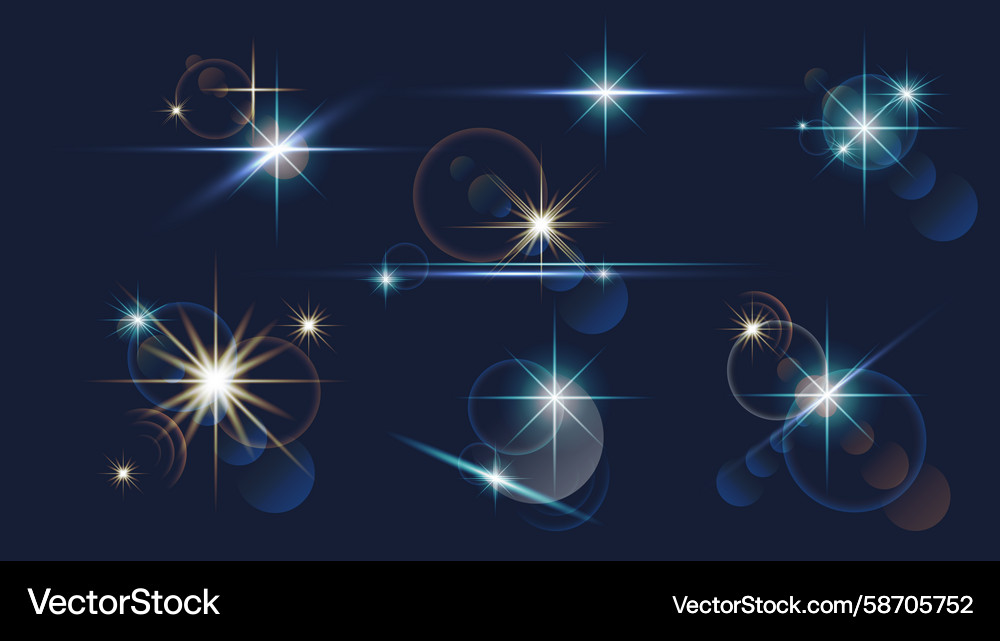 Light effects set of isolated elements collection Light effects set of isolated elements collection Vector Image