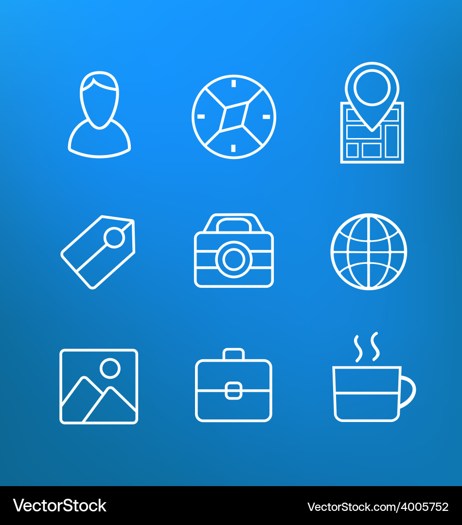 Linear Icon Set - Simple Shapes vector image