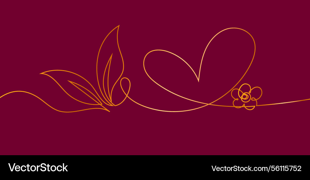 One line continuous of a simple heart One line continuous of a simple heart vector image