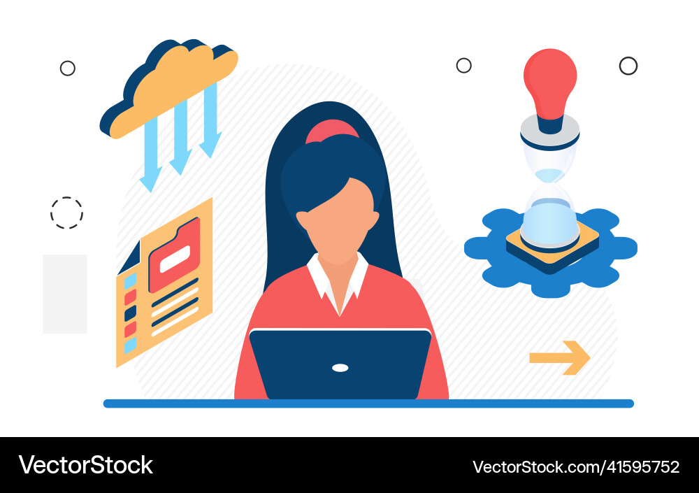Secured cloud information technology system data Secured cloud information technology system data vector image