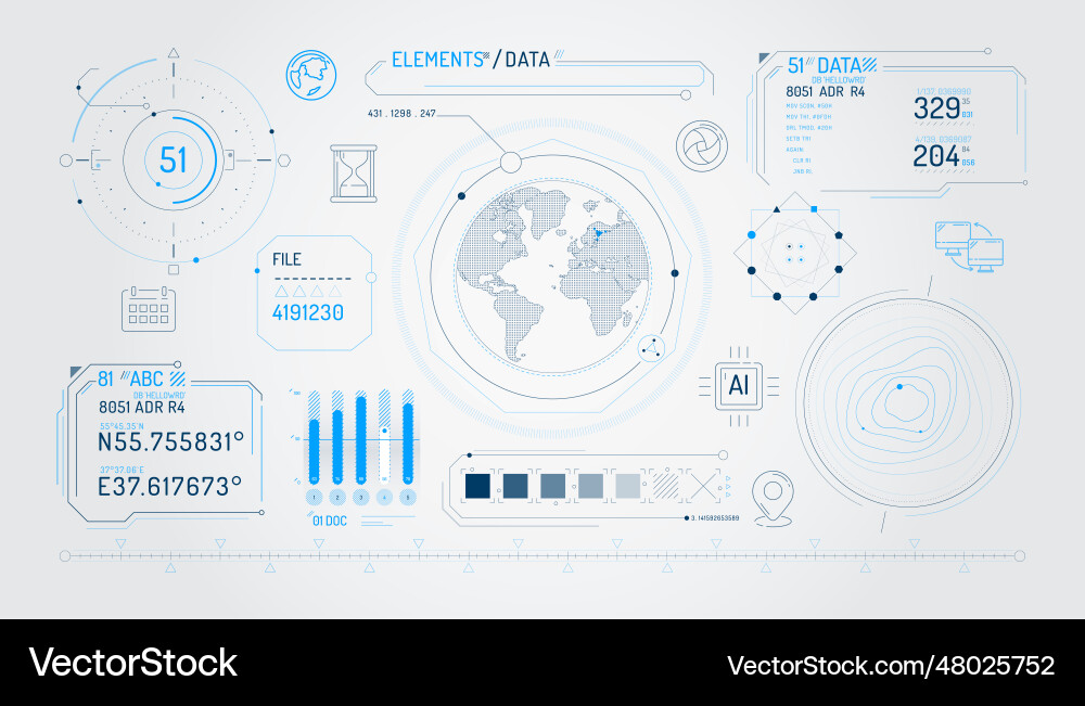 Set of infographic elements about geolocation Set of infographic elements about geolocation vector image