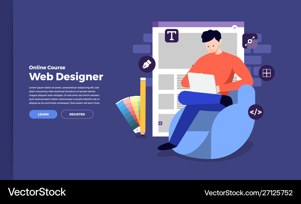 Web designer developer Web designer developer vector image