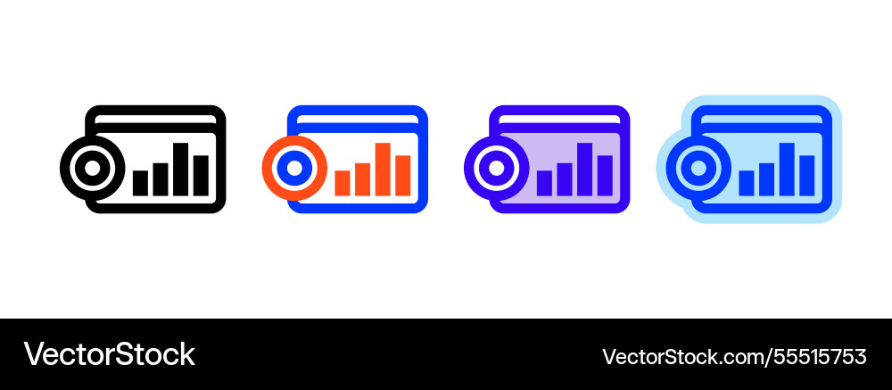 Analytics dashboard icon linear style sign Analytics dashboard icon linear style sign vector image