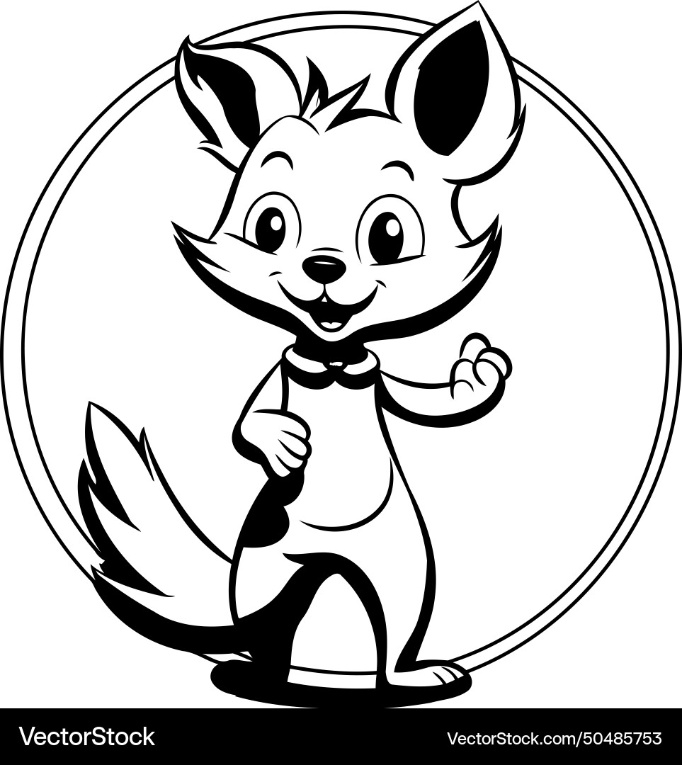 Cute cartoon fox on white background clip art Vector Image