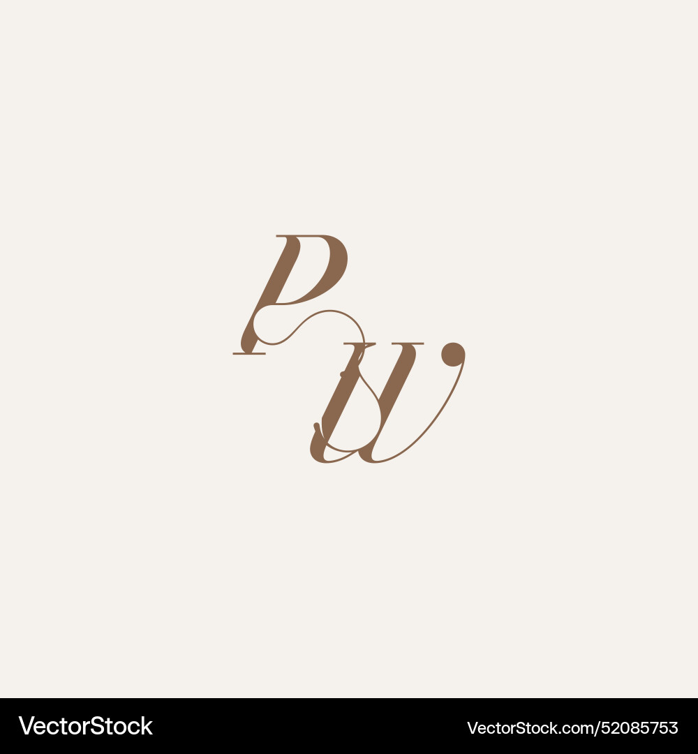 Initial monogram logo wedding concept design Vector Image
