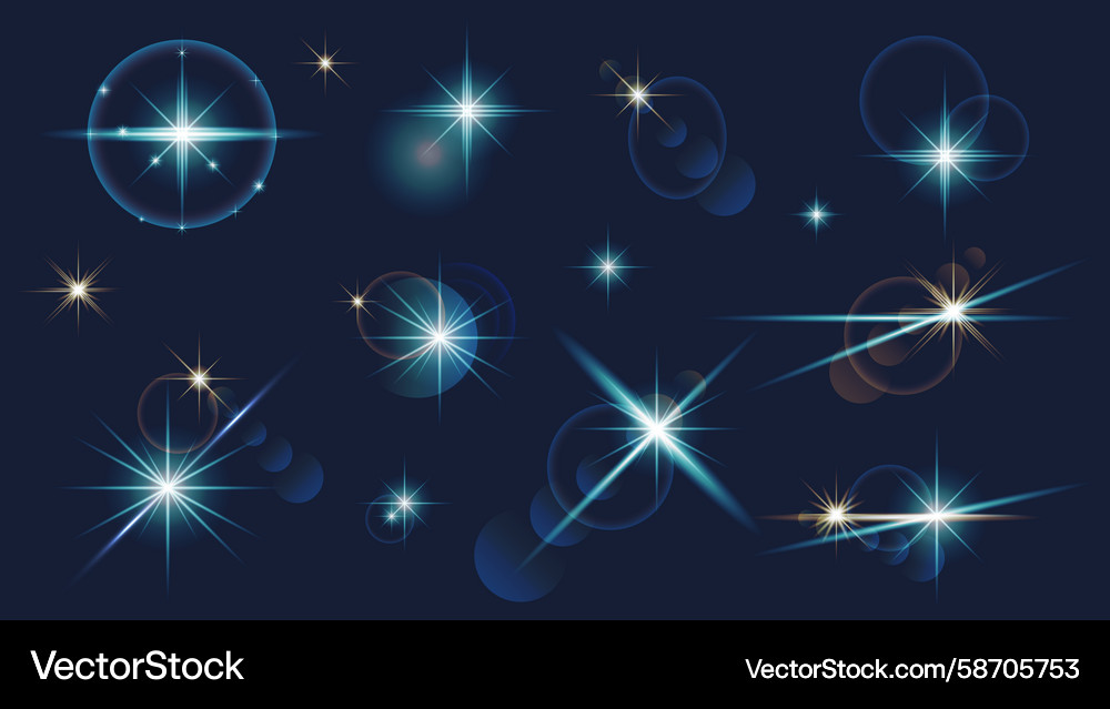 Light effects set of isolated elements collection Vector Image
