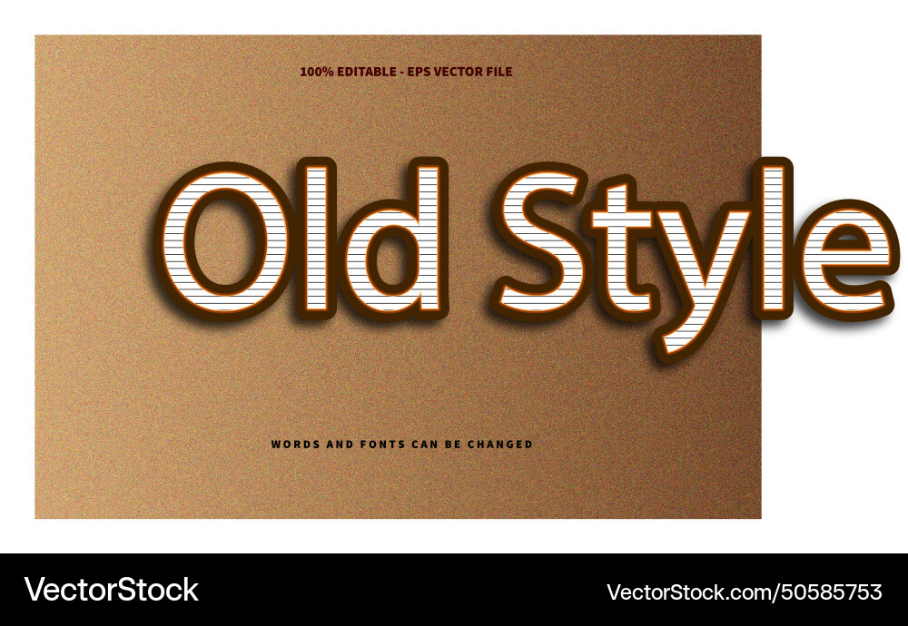 Old style editable text effect emboss cartoon Vector Image