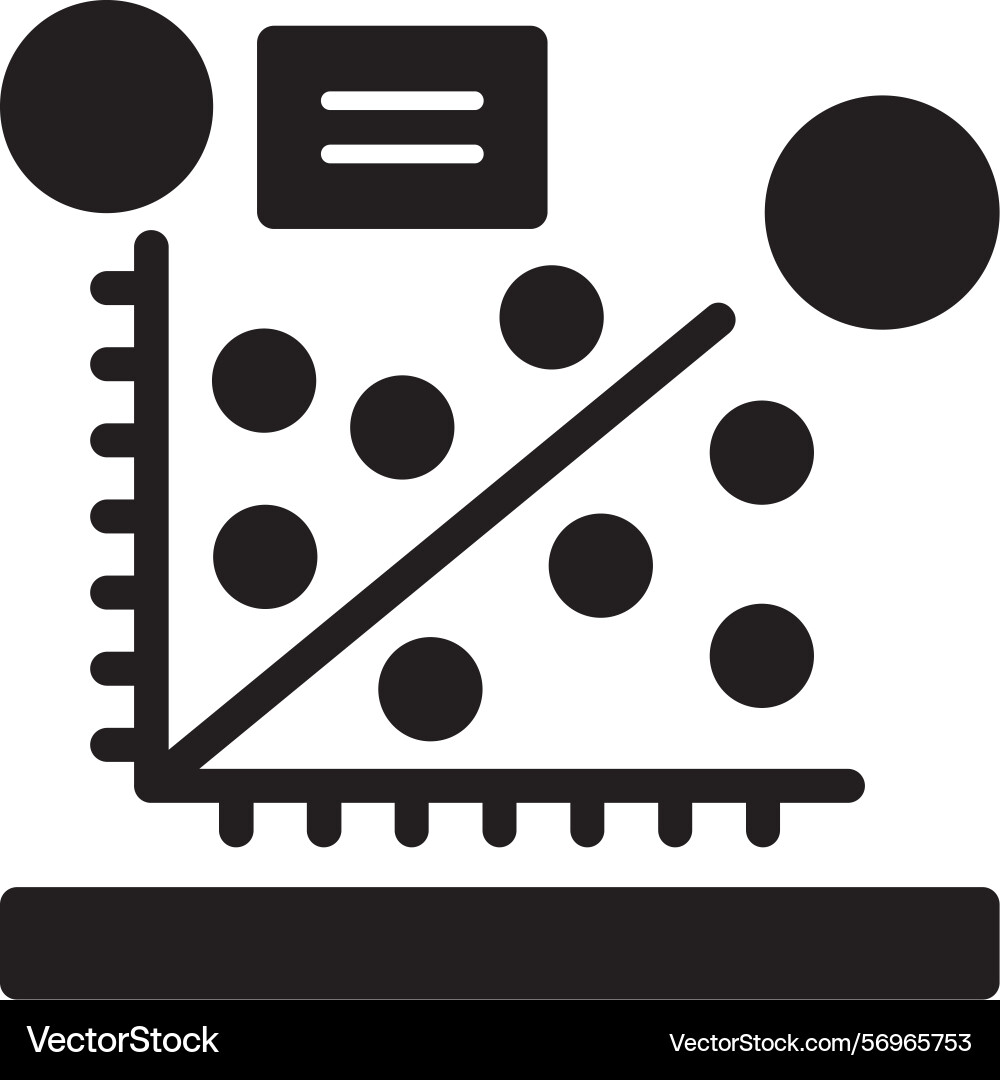 Scatter plot glyph style icon design Vector Image