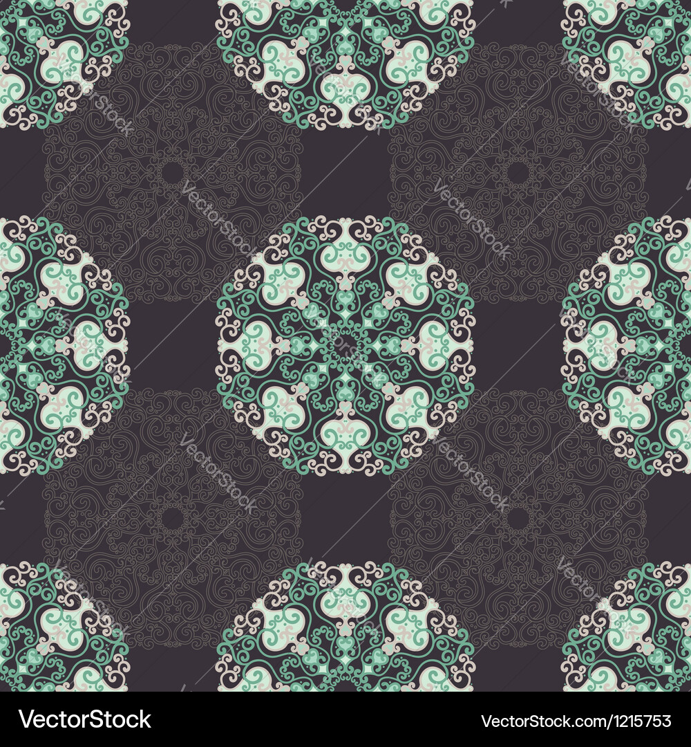 Seamless pattern with abstract elements damask til Vector Image