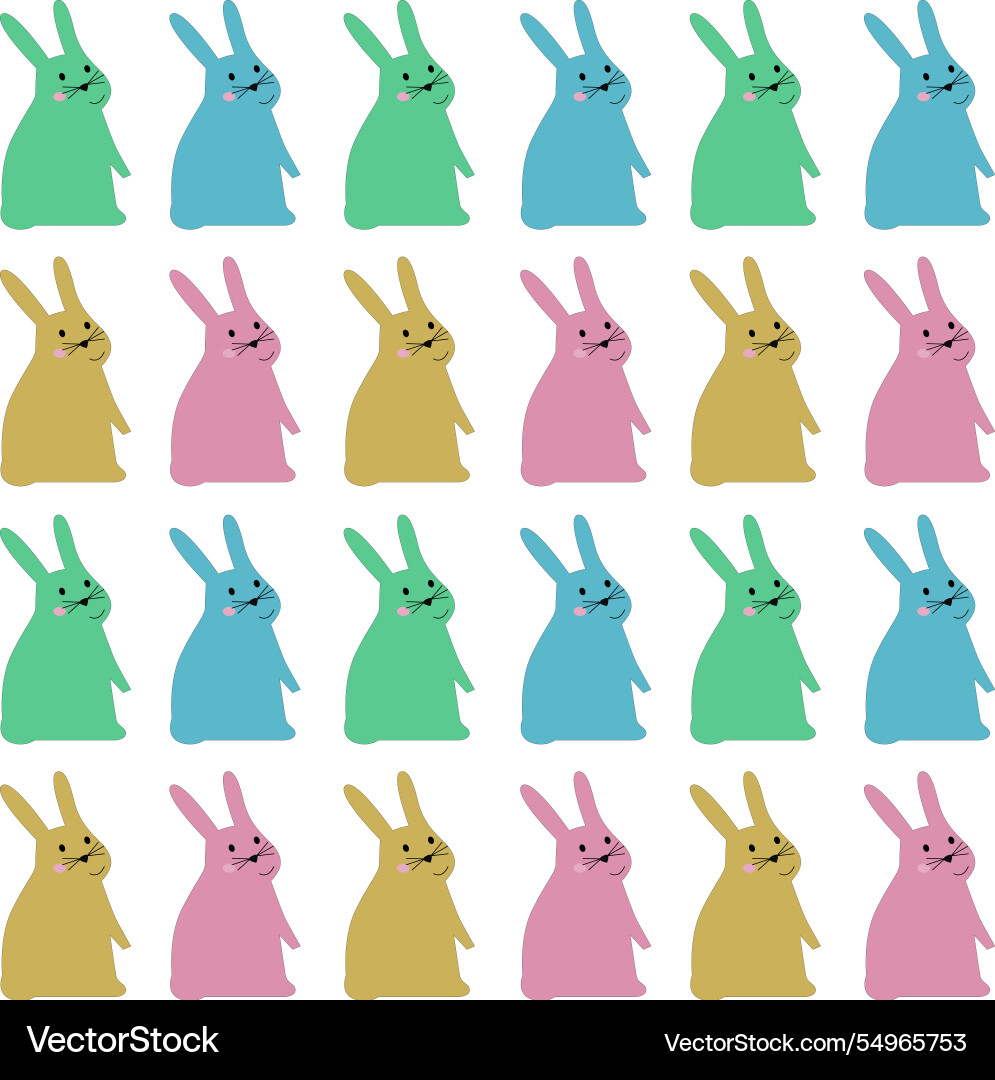 Spring bunnies design pattern texture Vector Image