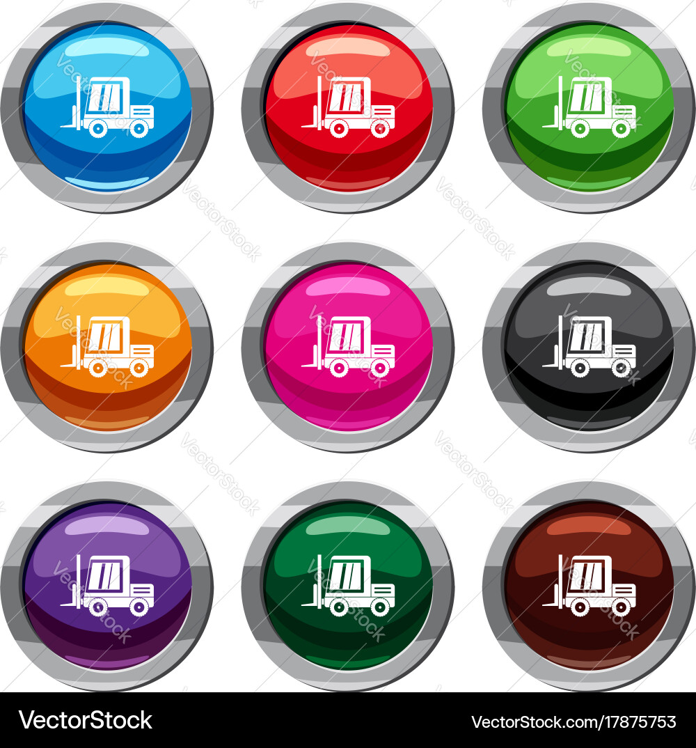 Stacker loader set 9 collection vector image
