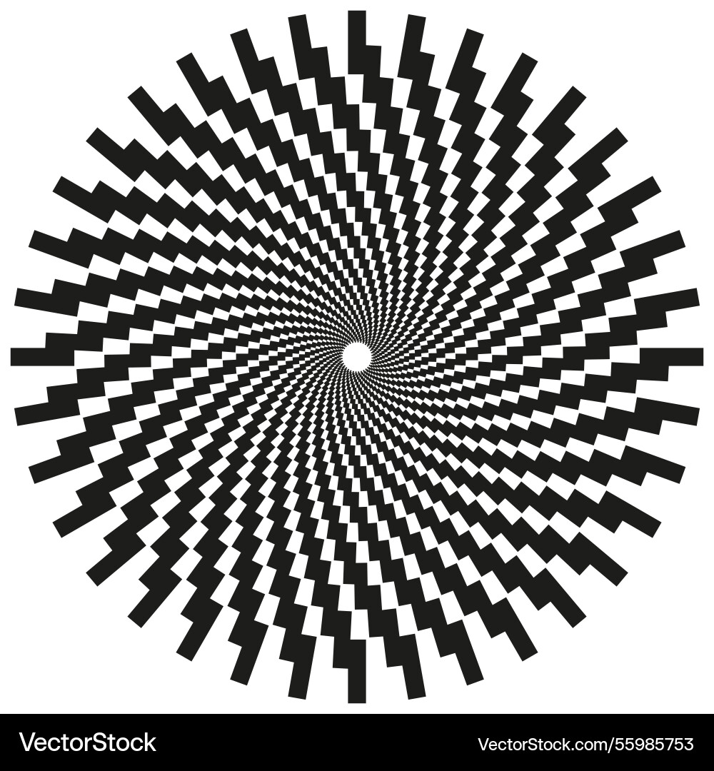 Zigzag spiral pattern circular dynamic shape Zigzag spiral pattern circular dynamic shape vector image
