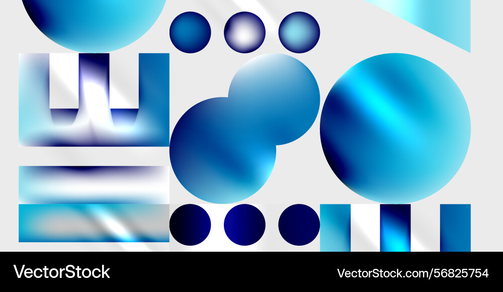 Abstract composition blue shapes overlap creating Abstract composition blue shapes overlap creating vector image