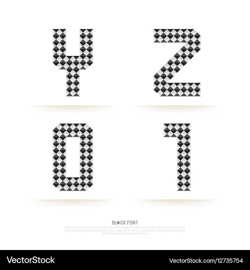 Alphabet set block style vector image