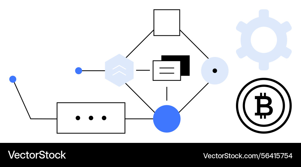 Blockchain-based digital network elements Blockchain-based digital network elements Vector Image