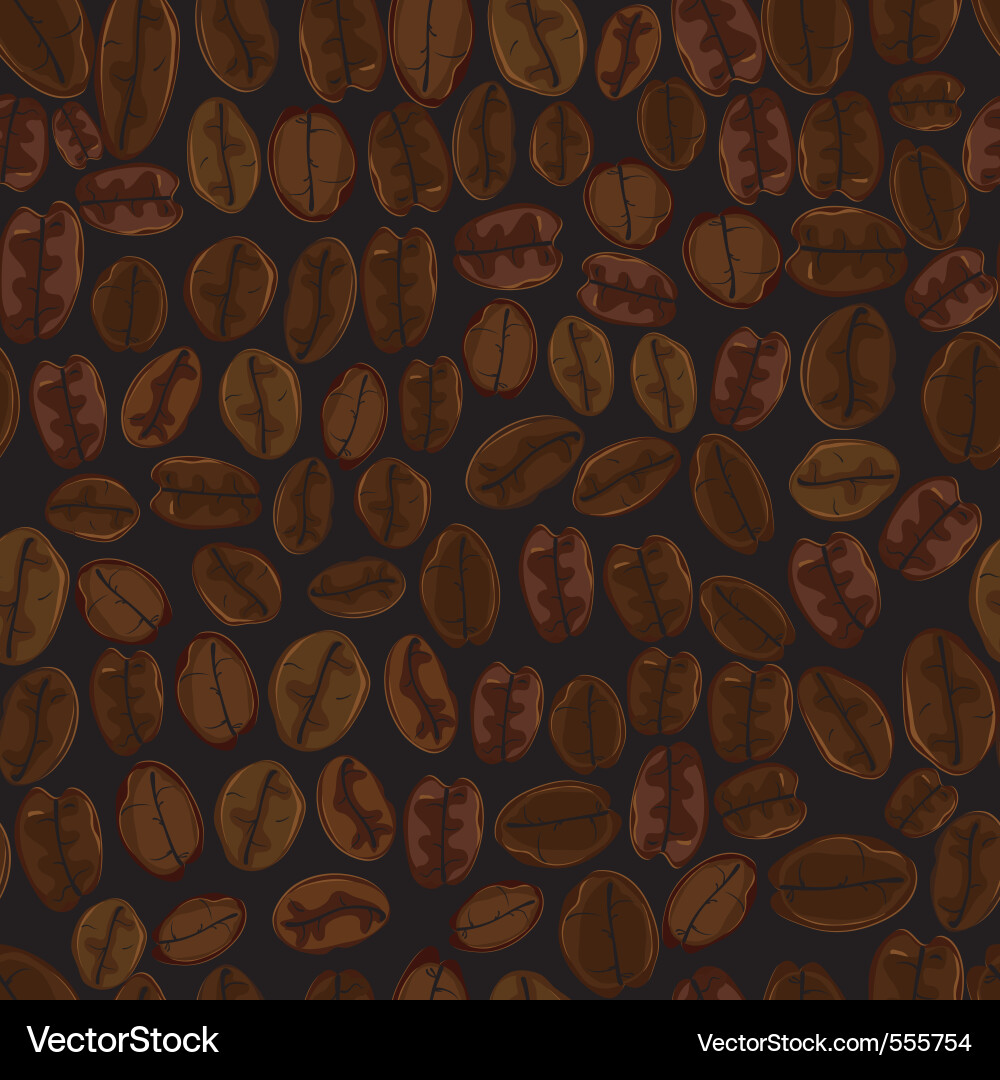 Coffee Bean Seamless Pattern Vector Image
