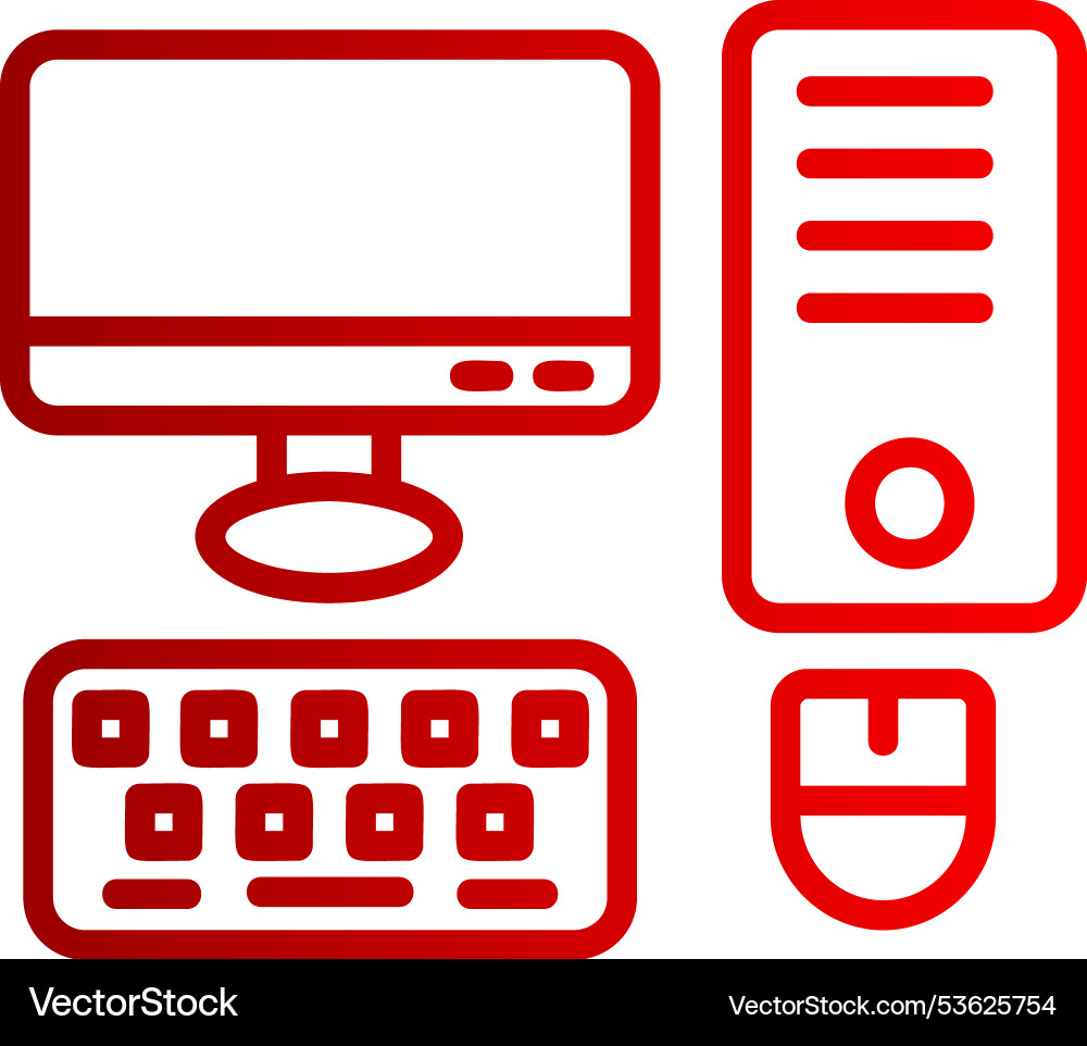 Computer line gradient icon Vector Image