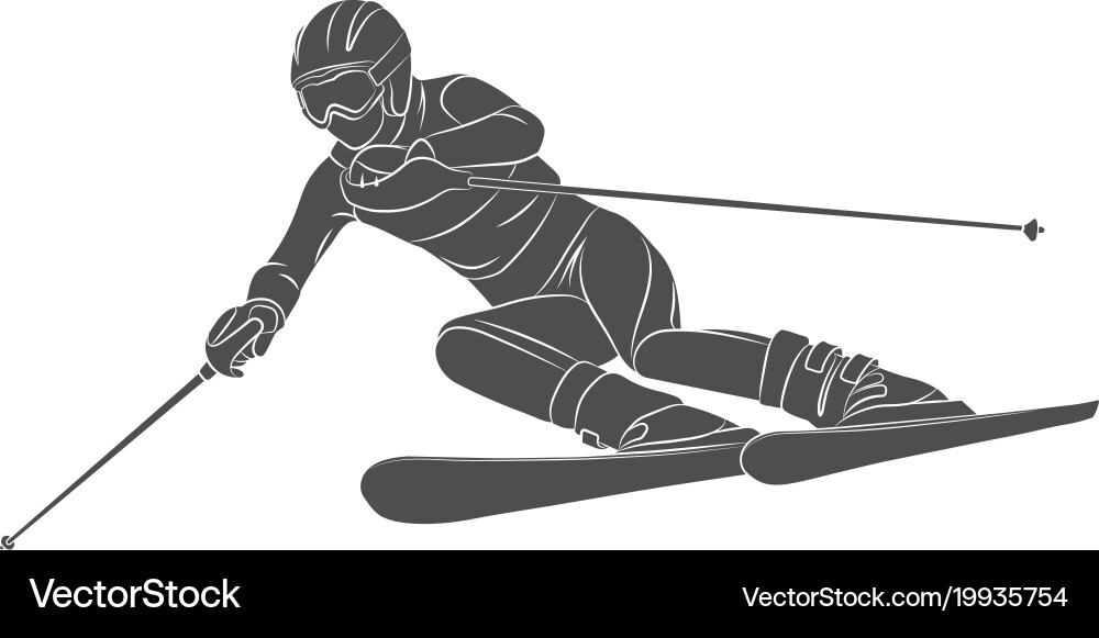 Skiing Slalom Athlete Vector Image