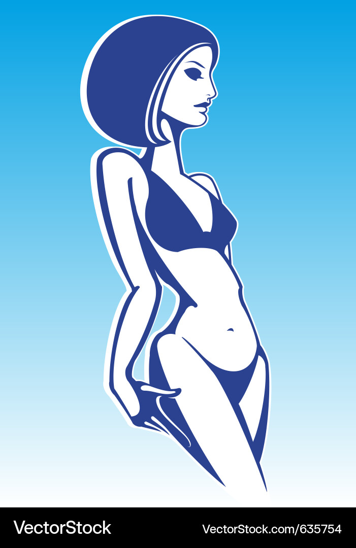 Stylish Woman in Swimsuit vector image
