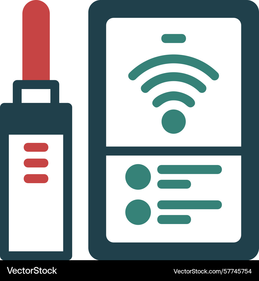 Wifi connection glyph multi color icon Vector Image