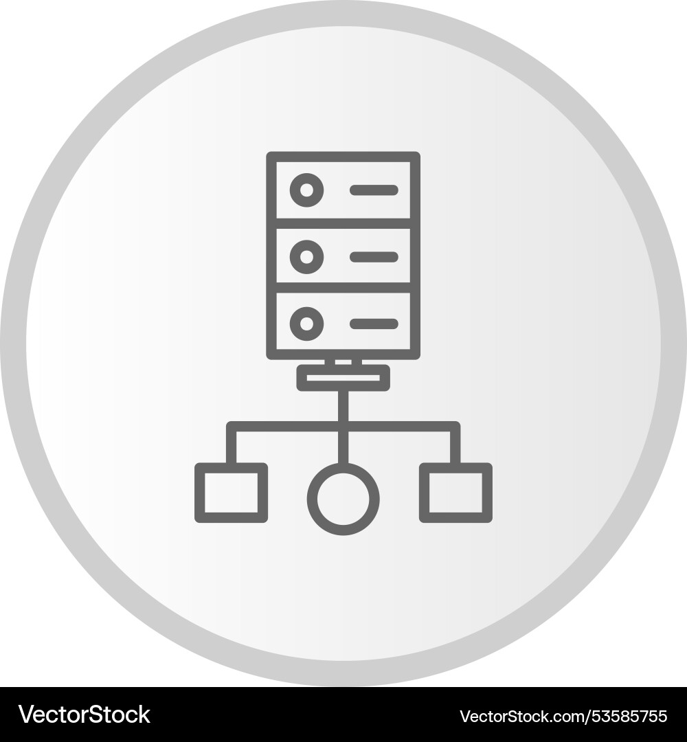 Cluster computing line circle grey icon vector image