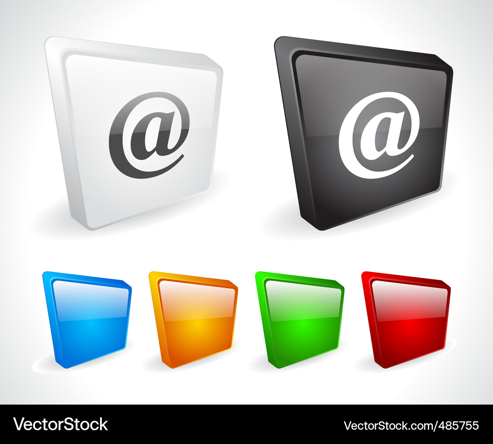 Color 3d buttons for web Vector Image