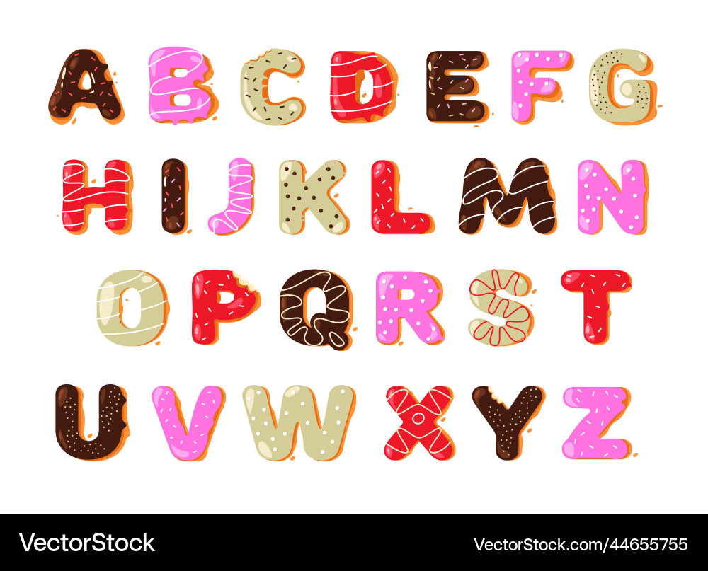 Donut Alphabet Font - Sweet & Fun Vector Image