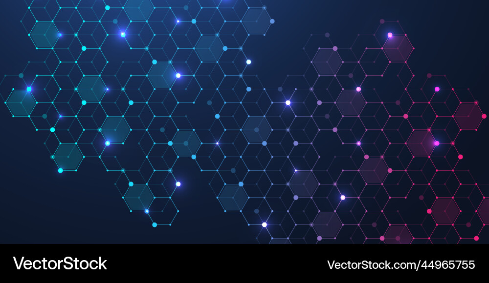 Hexagonal Data Network vector image