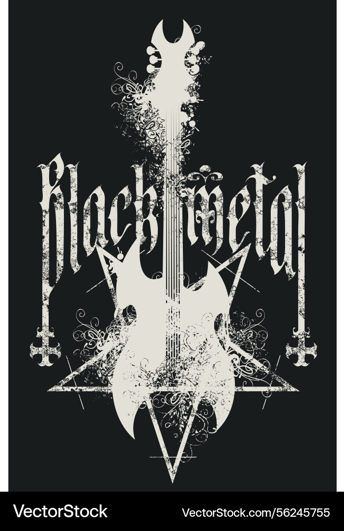Music banner with words black metal Music banner with words black metal vector image