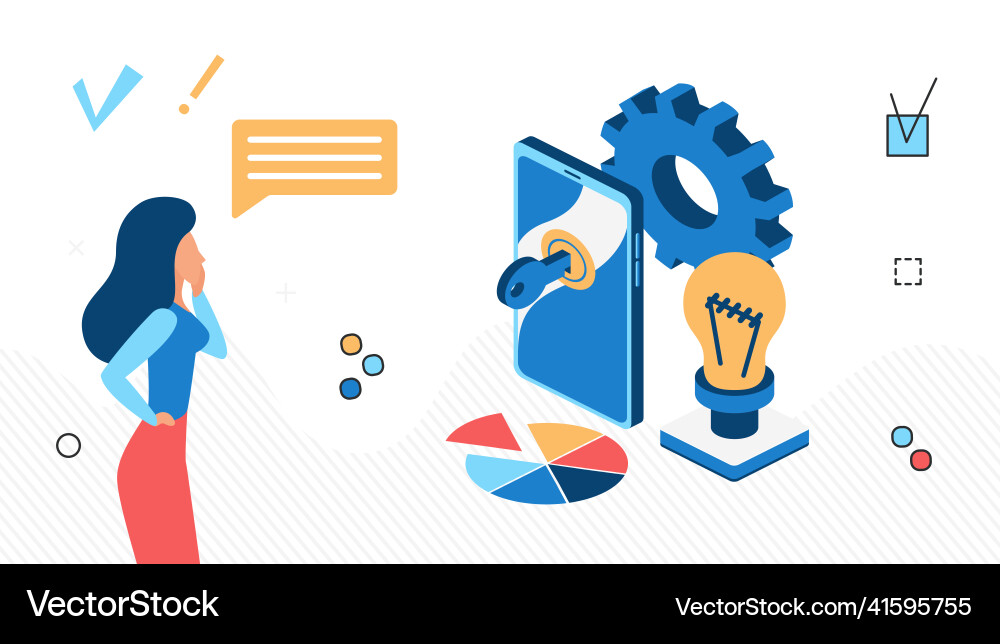 Smartphone running security application system vector image