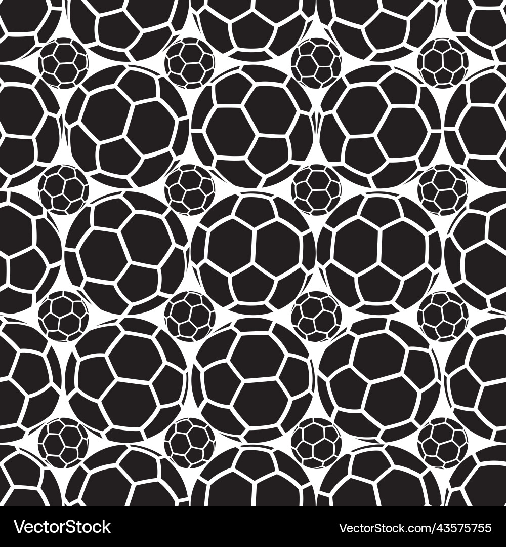 Soccer ball black seamless pattern Vector Image