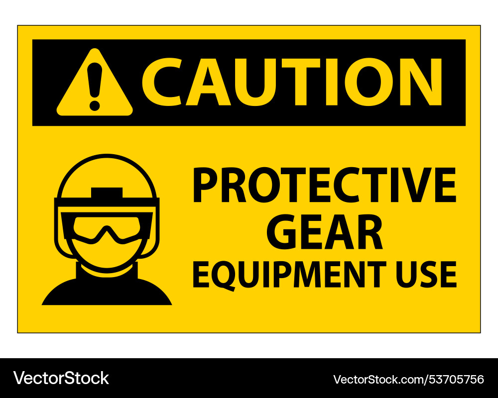 Caution safety or protective gear and equipment Caution safety or protective gear and equipment vector image