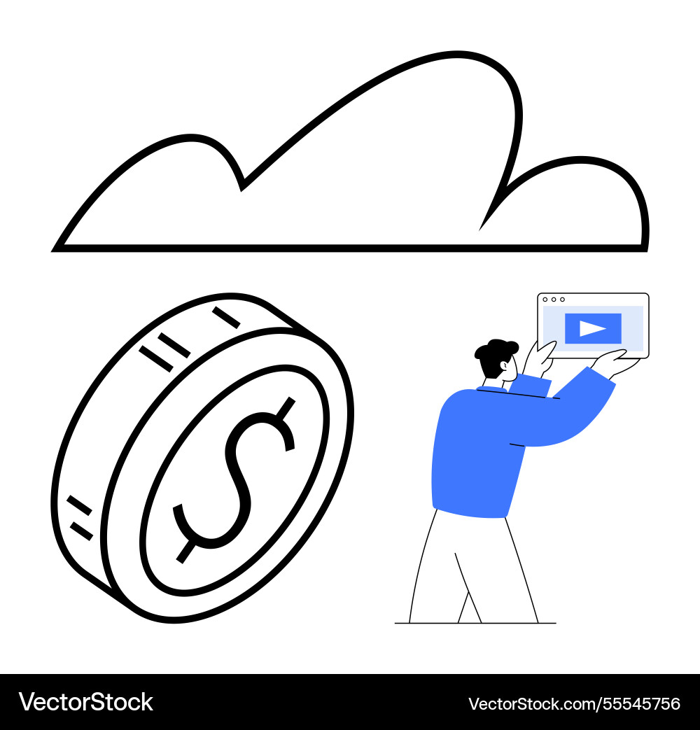 Cloud computing with digital payment and content Cloud computing with digital payment and content vector image