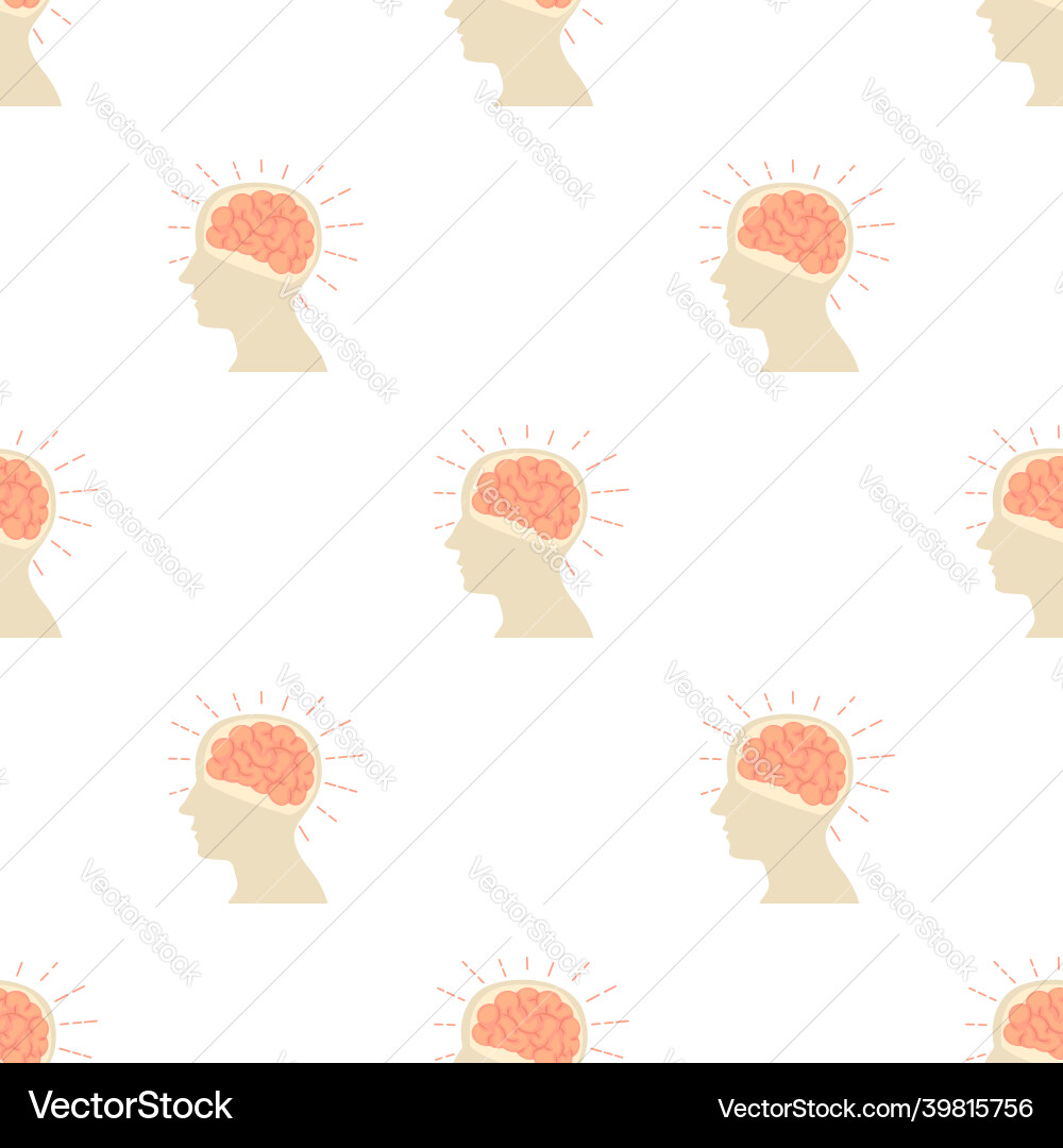 Head with brain pattern seamless Head with brain pattern seamless vector image