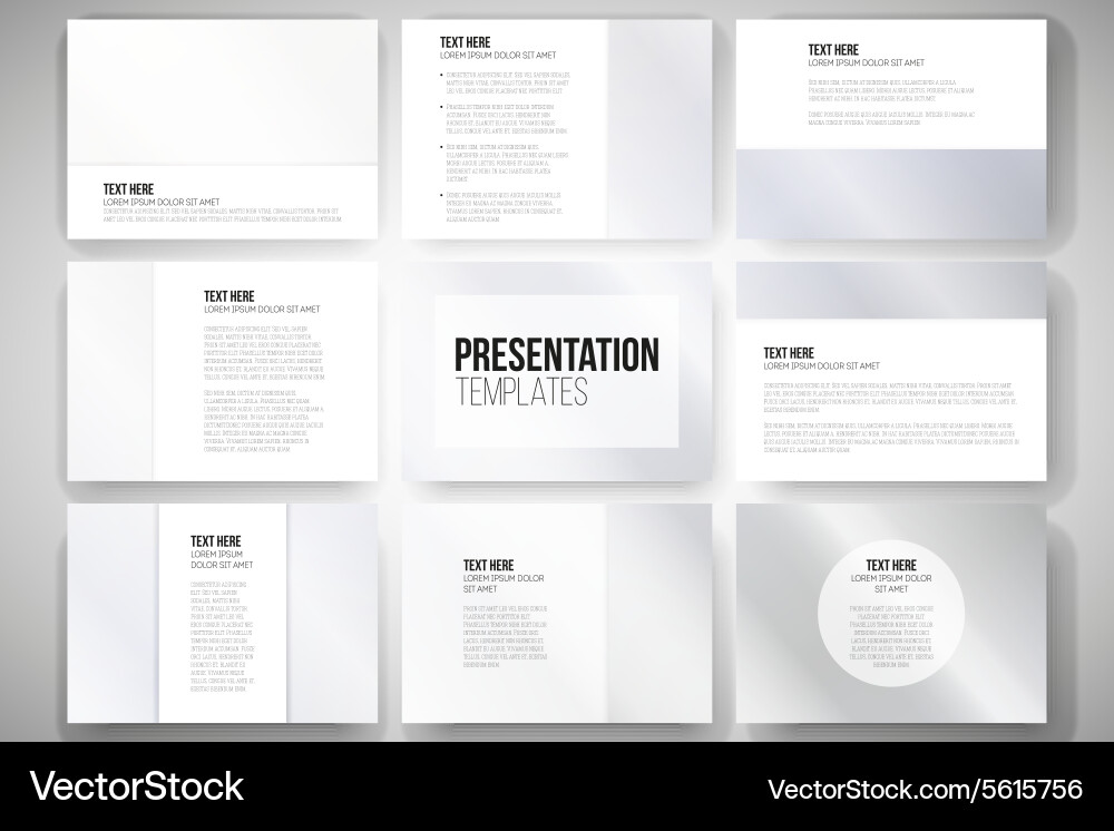 Presentation Slides Template Set - Gray Vector Image