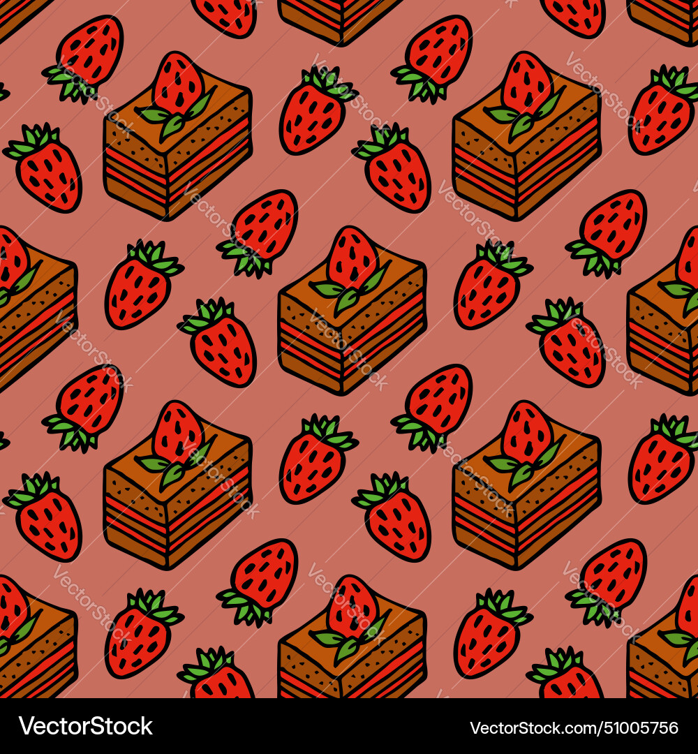Seamless pattern with small cakes Vector Image
