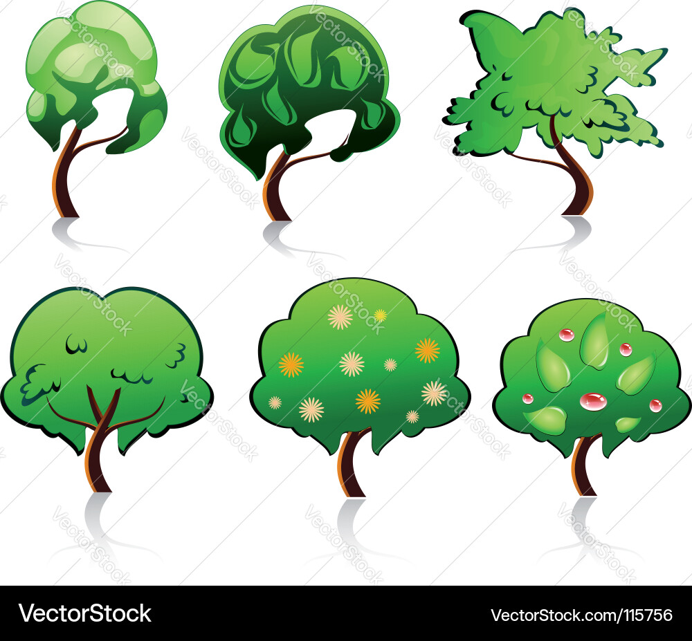 Tree Symbol Collection Vector Image