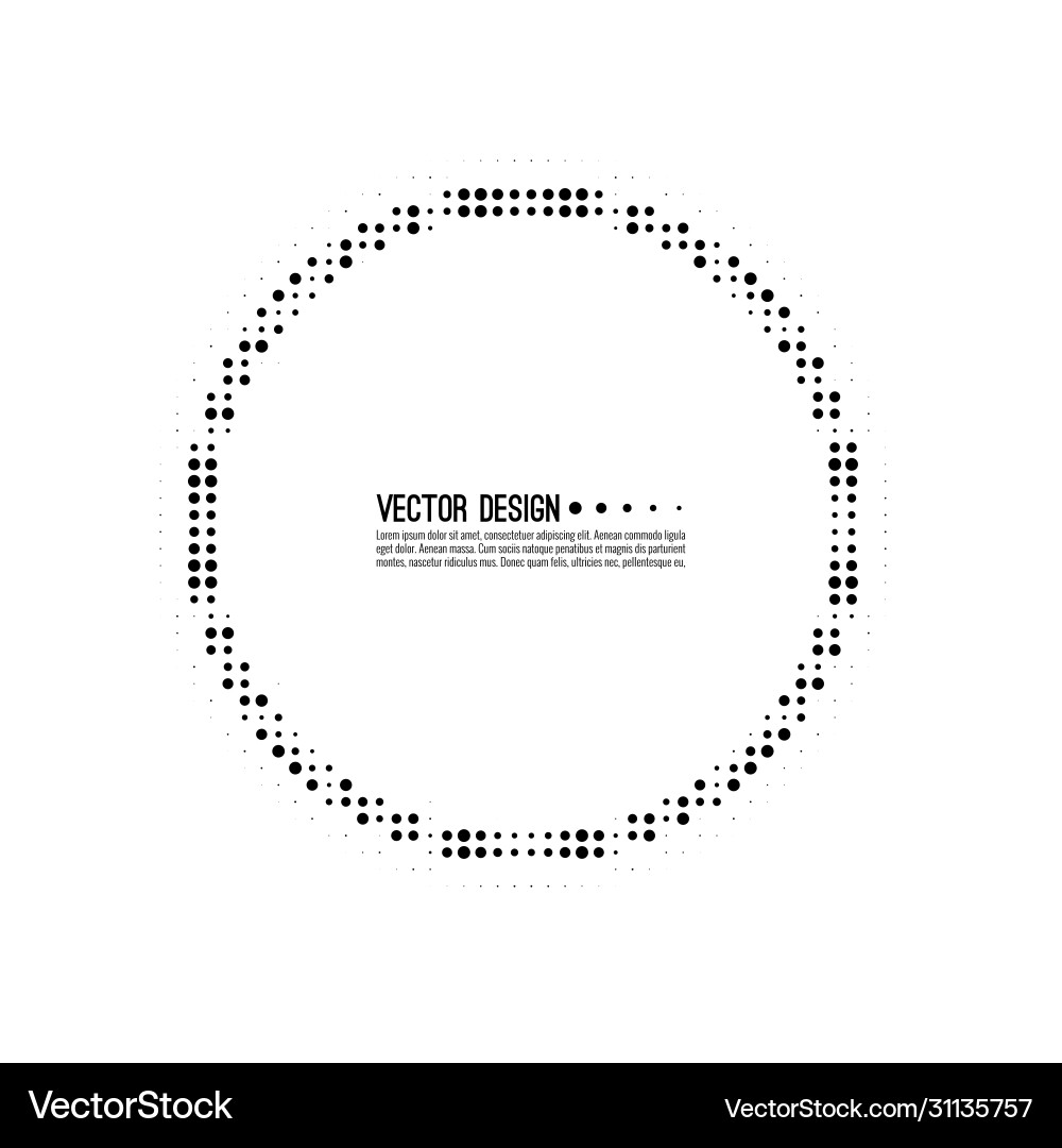 Abstract round halftone dotted frame Abstract round halftone dotted frame vector image
